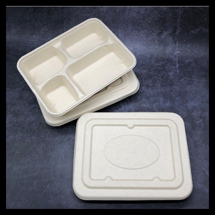 [COD] 3-compartment / 4-compartment Sugarcane bagasse bento box meal ...