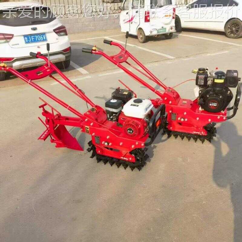 CZZ Chain Track Gasoline Rotary Diesel Micro Tiller Red Bull Ditching ...