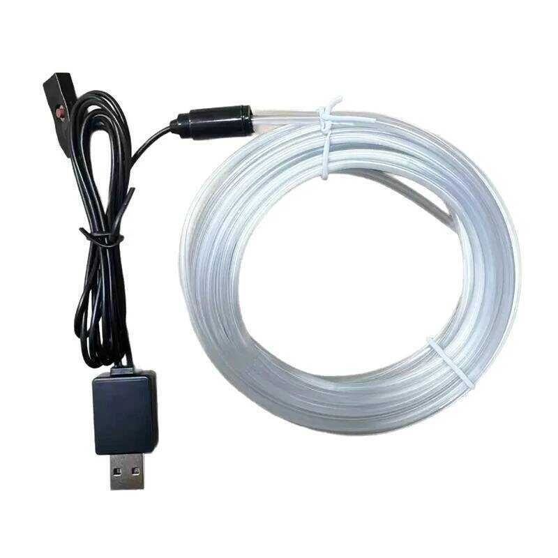 RGB Car Interior LED Light Strip Ambient Neon Invisible Light USB Fiber ...