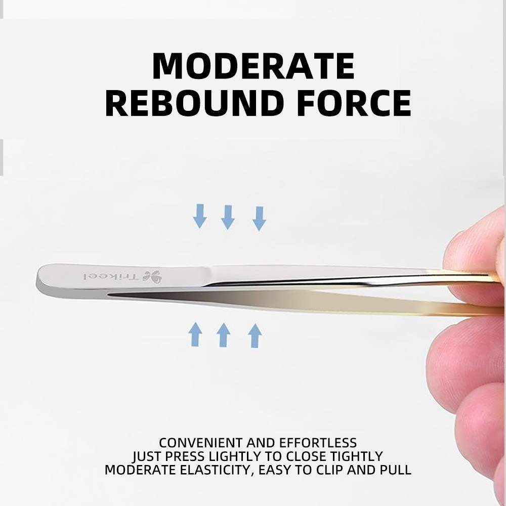 Facial Splinter Steel Tip Stainless Removal Angle Tweezers Eyebrow Hair ...