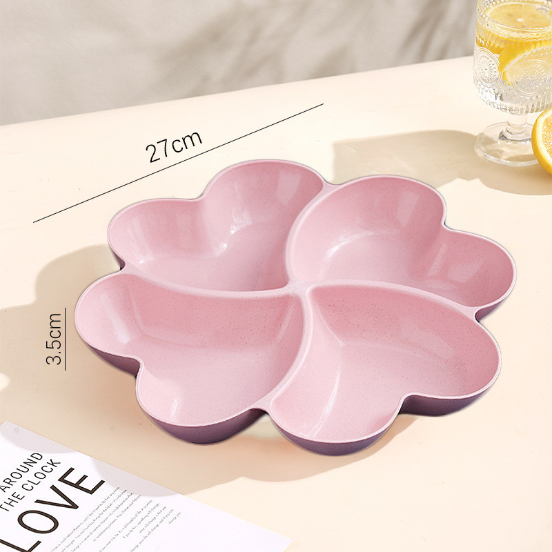 4-Compartment Plates Plastic Serving Tray Food Fruit Snack Storage ...