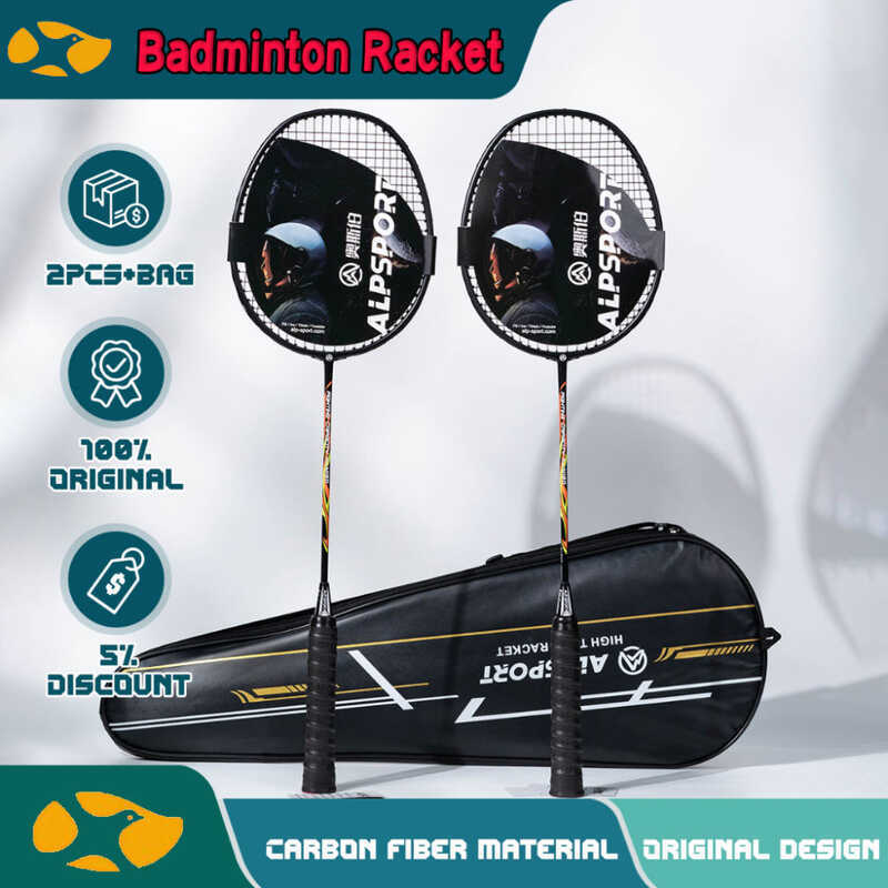 Alpsport Rr 4U 25Lbs G5 Black Badminton Racket Original Design Carbon ...