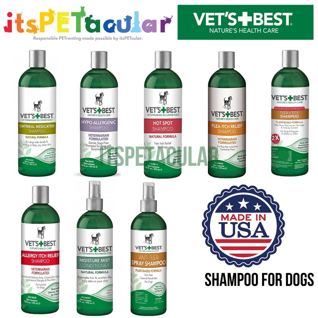 Curated visual reference: Visual Reference: Vet S Best Medicated Dog Shampoo Oatmeal Hypo Allergenic Conditioner
