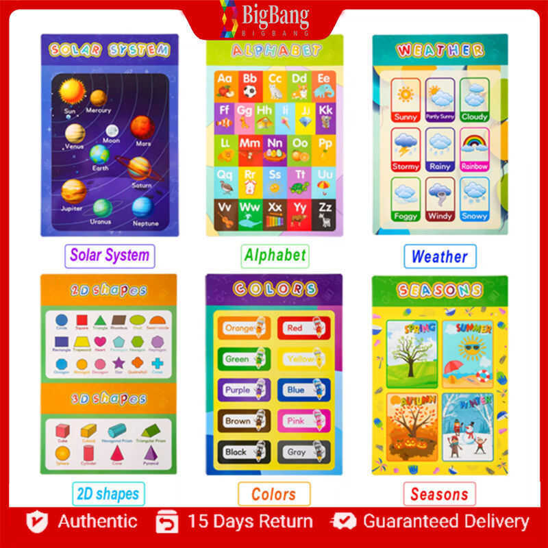 16Pcs Big Size Educational Wall Charts Learning Materials Kids ...