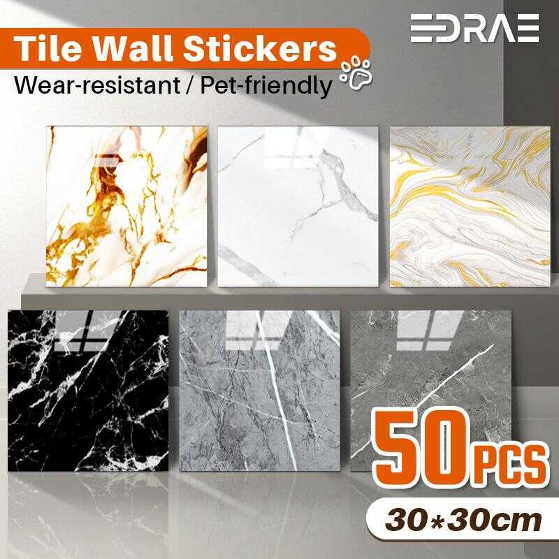 50PCS 3D Marble Wallpaper 30×30cm Waterproof Self-Adhesive PVC Wall ...