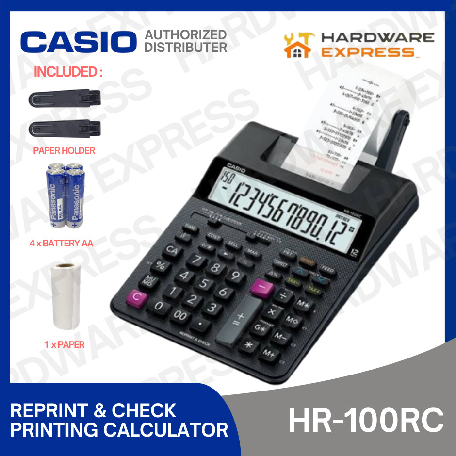 CASIO HR-100RC Adding Machine Printing Calculator 12 Digits | Shopee ...