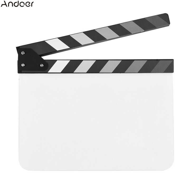 Andoer Acrylic Clapperboard Film Clapboard Movie Director's Slate Cut ...