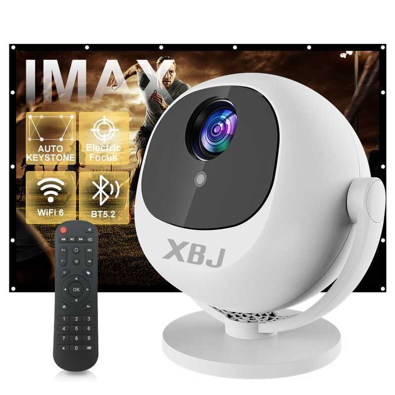 Spherical Home Theater 4K Projector, Android WiFi 6 BT 5.0 Auto ...