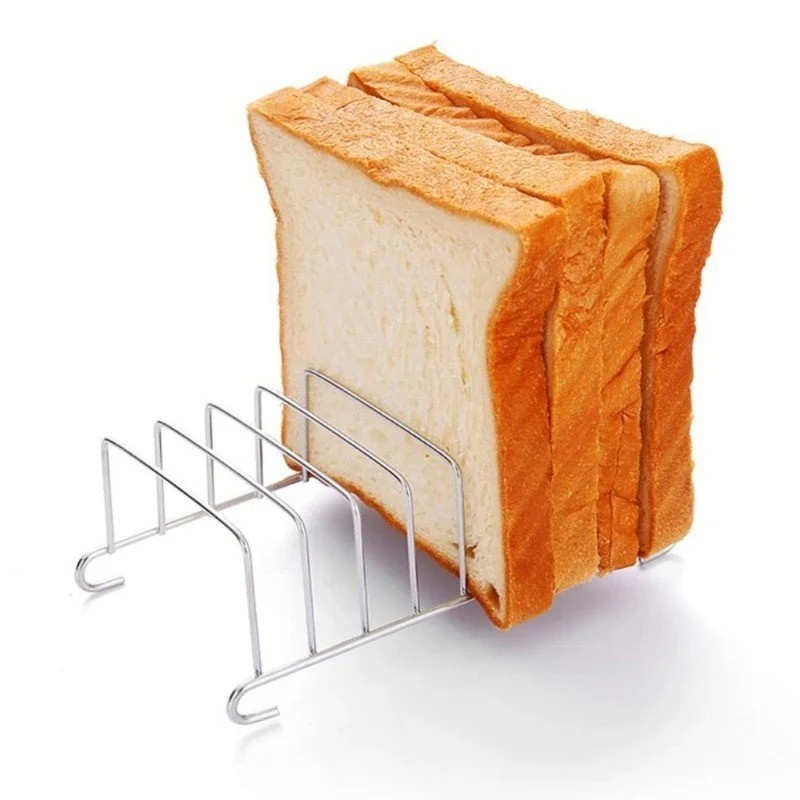 Stainless Steel Toast Rack Rectangle Bread Display Non- Stick 8 Slots ...