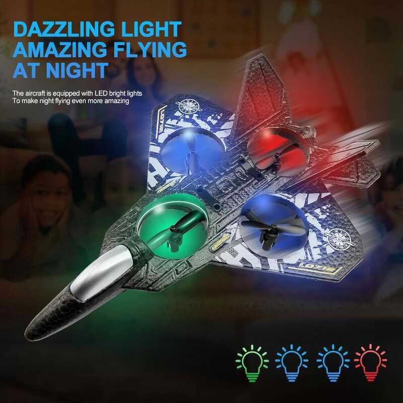 L0712 RC Remote Control Airplane 2.4G Gravity Sensing RC Glider One Key ...