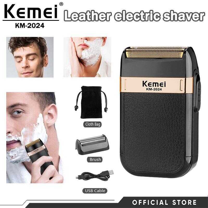 Kemei Men's Razor Wet and Dry Beard Trimmer Double Blade Electric Hair ...