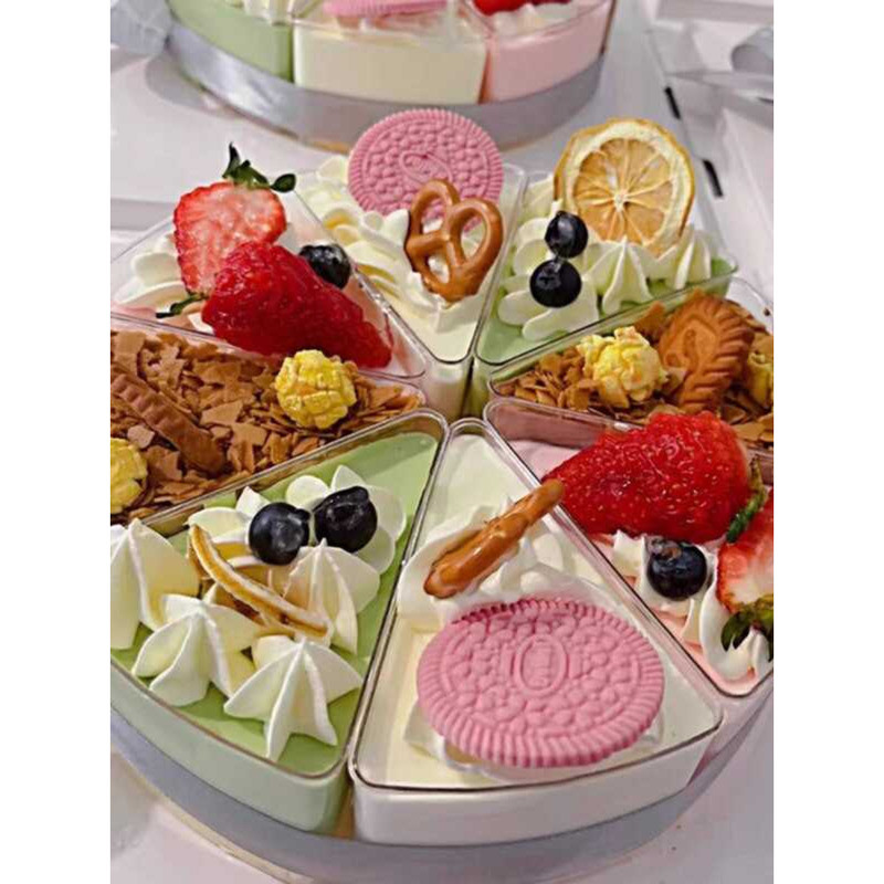 Transparent Triangle Mousse Cake Box 8inch Birthday Layered Jelly ...