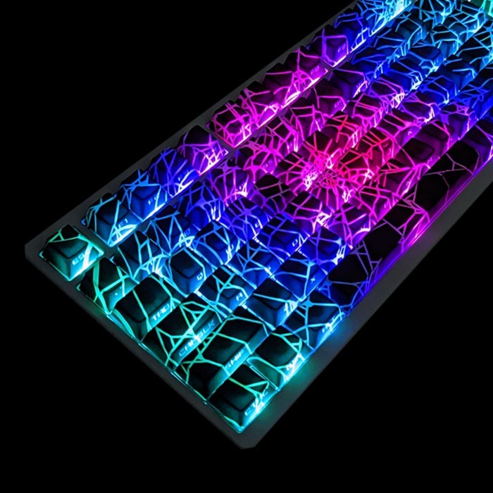 Spider Web Side Engraved Keycaps Made Of Translucent Heat-sublimation ...