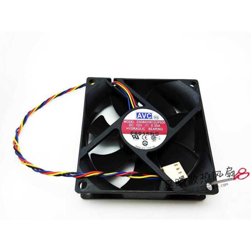 AVC 8025 8Cm 12V 0.35A PWM Speed Control 4-Wire CPU Silent Fan ...