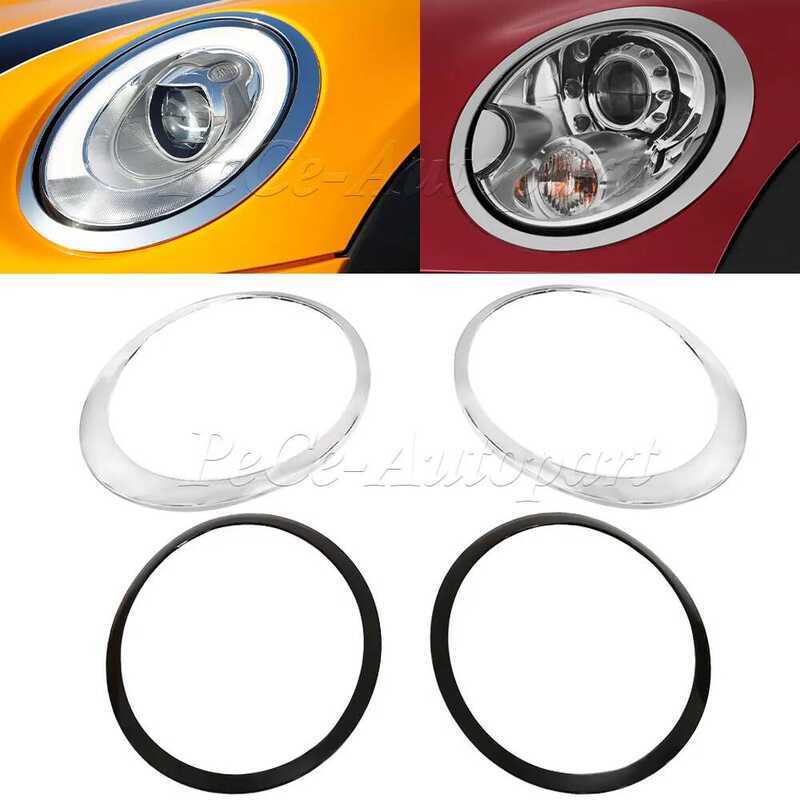 Gloss Black/Sier Plated Car Headlight Frame For MINI Cooper S R56 R57 ...