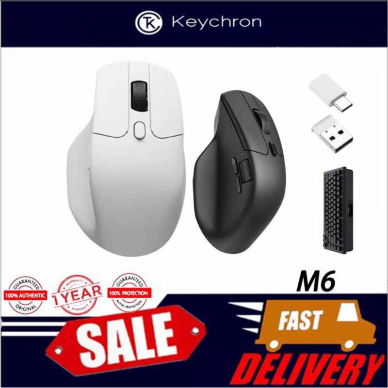 Keychron M6 Wireless Mouse 78G Lightweight Design Optical Side Scroll ...