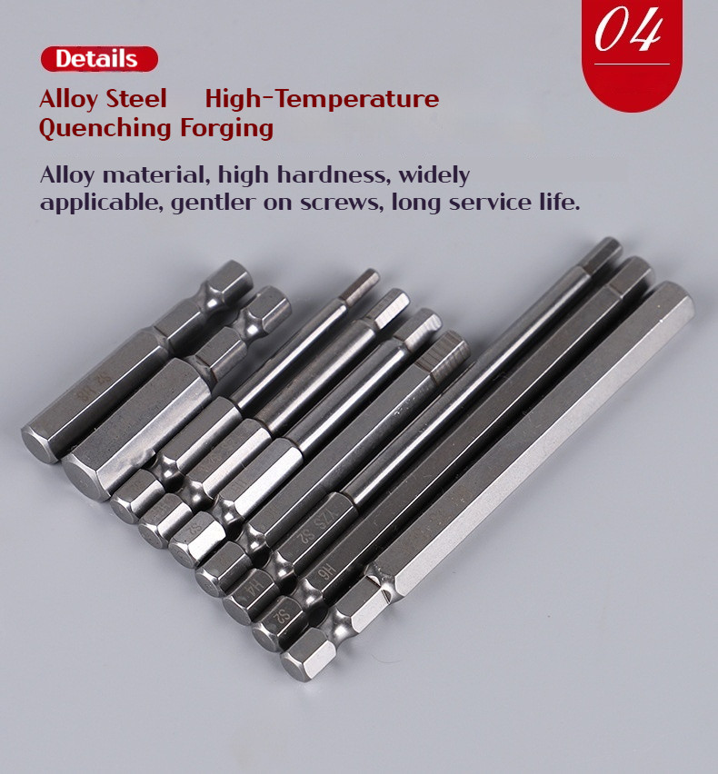 S2 Steel Hex Shank Bit Set – Extra Long H4/H8 Single-Ended Power Tool ...