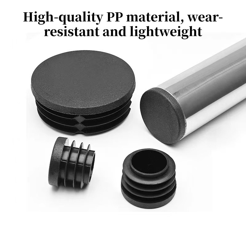 Round Black Plastic Pipe Tubing Inner Plugs Plastic Plug Caps for Chair ...
