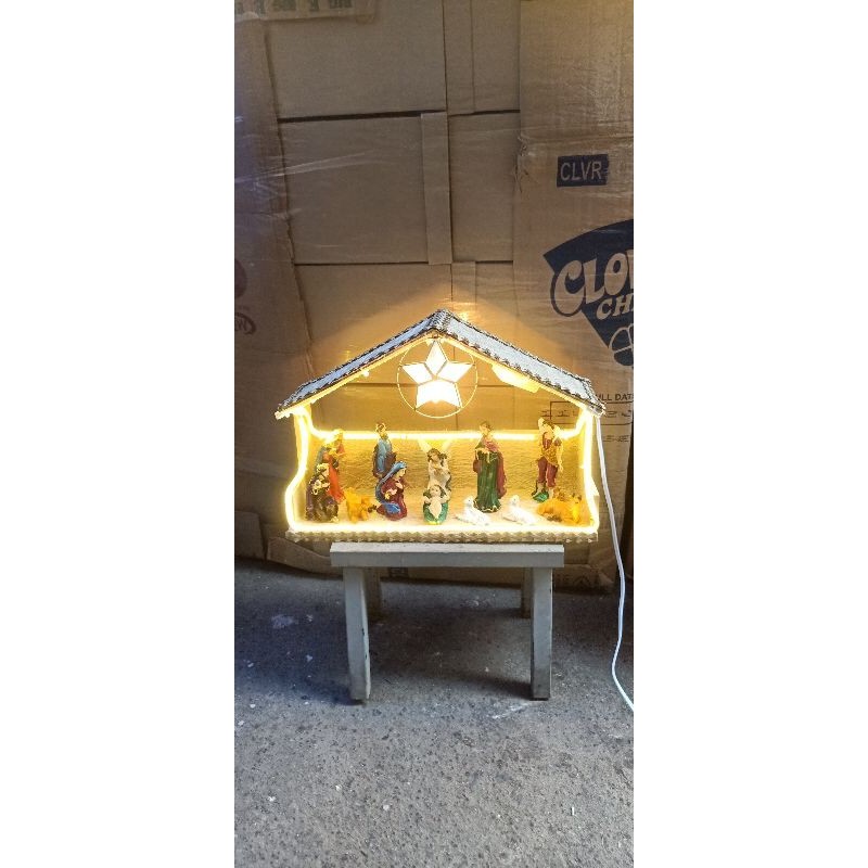 Nativity Set Or Belen Set Included Led light and 12pcs characters ...