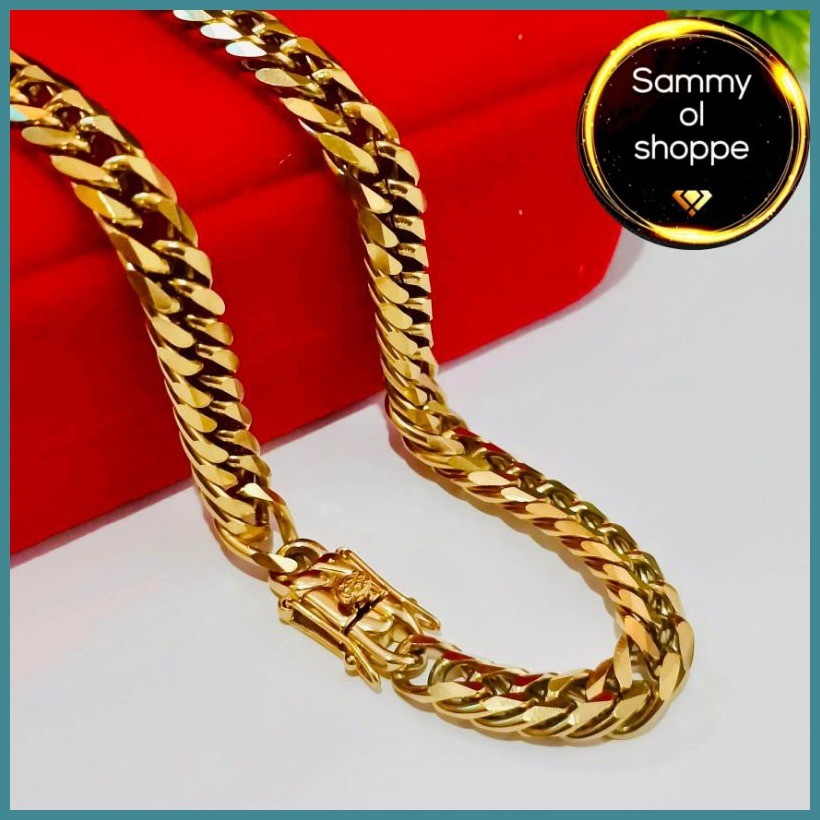 ☂ SOS 18K STEEL GOLD JAPAN MCUT TRIPLE LOCK NECKLACE NON FADING ...