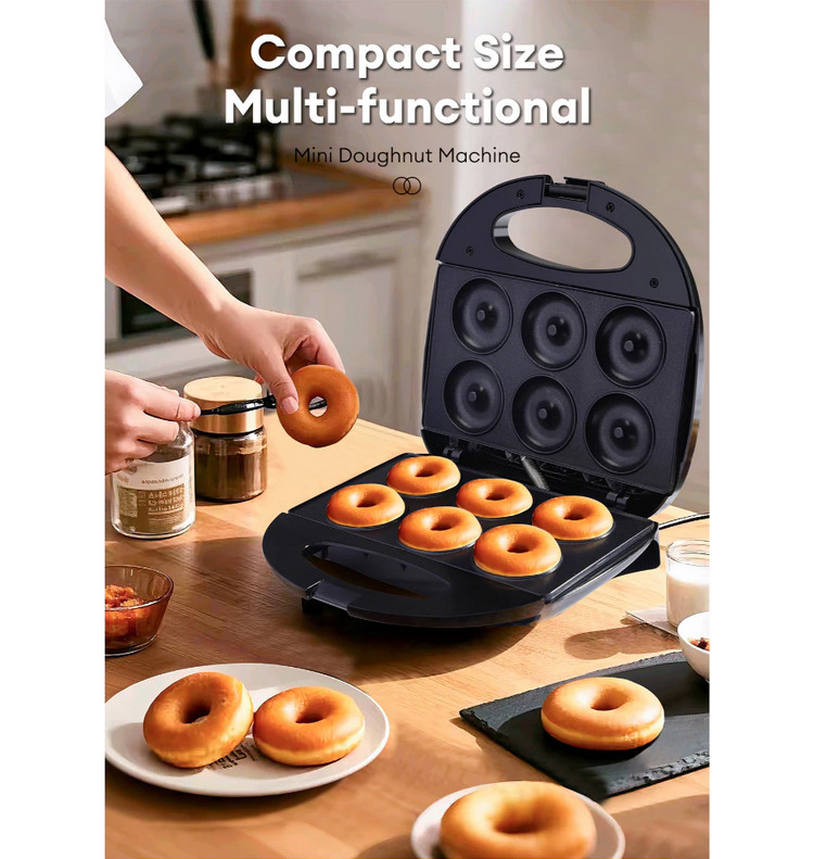 CCQ 6 HOLE Mini donut Maker Machine Cake Doughnut Breakfast WaffleMaker ...