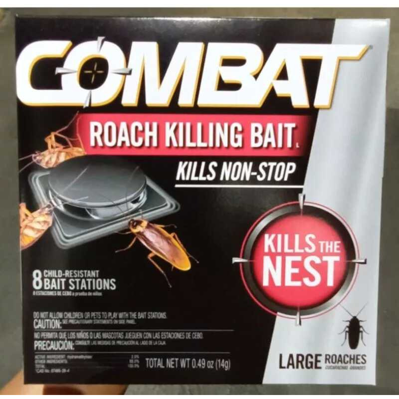 COMBAT Roach Killing Bait Stations, Large Cockroaches, 8 Counts 93D ...