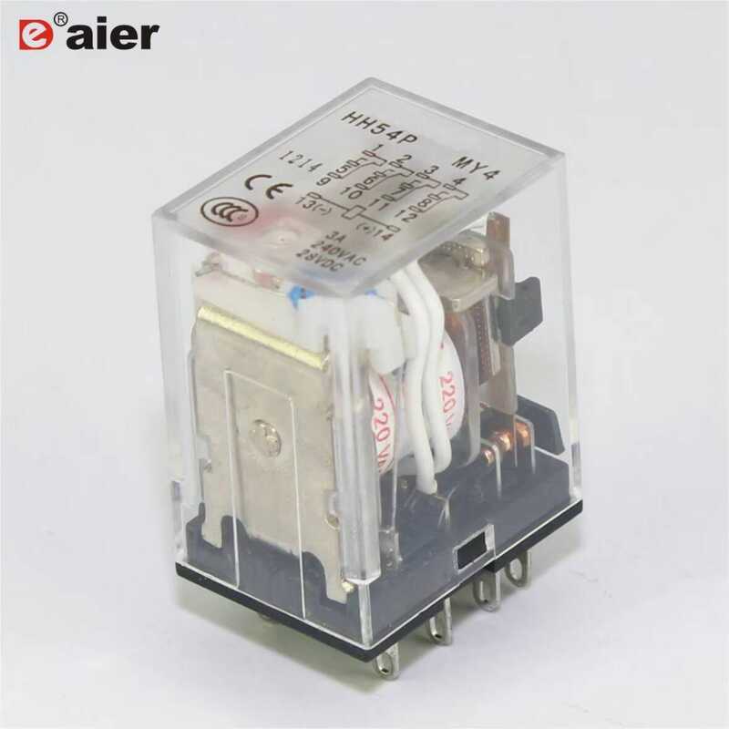 MICRO SWITCH 4 Pole 24v Relay 14 Pin 220VAC LED Relay 6/12/24VDC ...