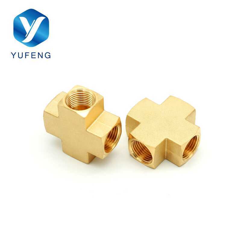 Professional Custom Multi-Channel Brass Cross Internal Thread Precision ...