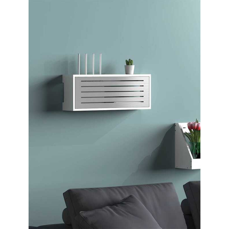 No-Drill Wireless Router Storage Box Wall-Mounted Rack TV Cable Socket ...