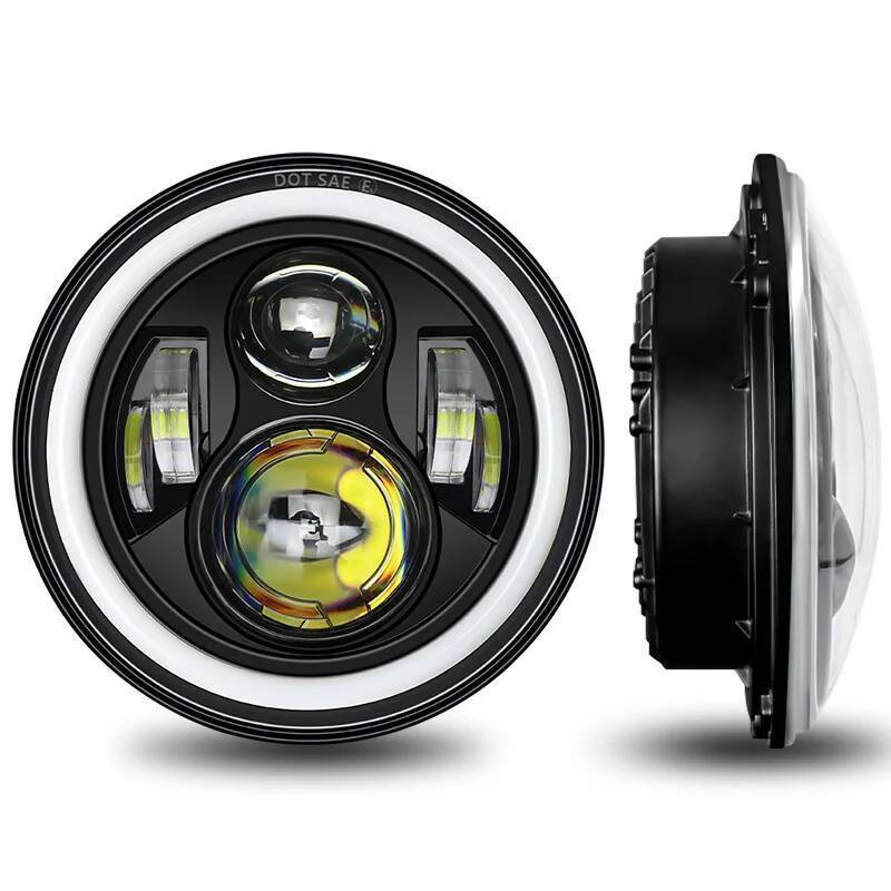 Harley LED 7 inch Wrangler headlights Off-road front photo Motorcycle ...