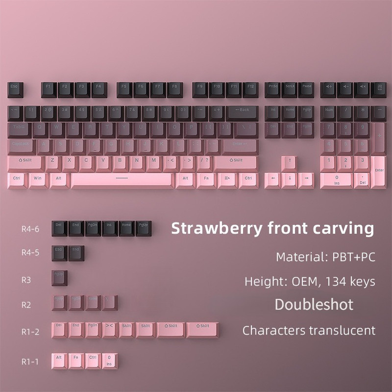 【Local Delivery】Blackberry Front Carving Through Light Keycap ...