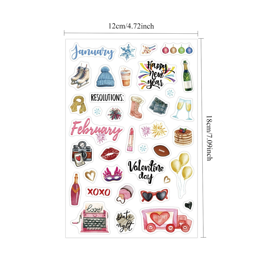 Journamm 210+PCS Vintage Pre-cut Stickers Self-Adhesive Paper Stickers ...