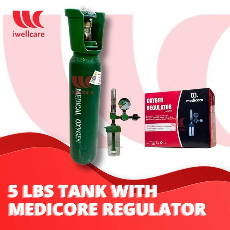 Oxygen Tank 5Lbs With Complete Set ( Content / Refill) And Medicore FDA ...