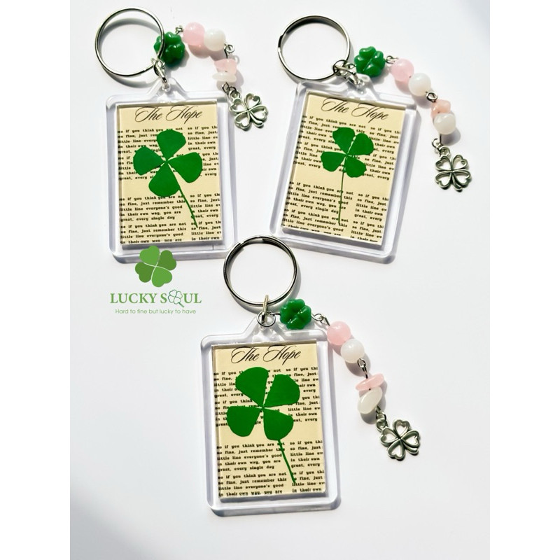 Queen of Tears Inspired Four Leaf Clover Keychain (Real Clover Leaf ...