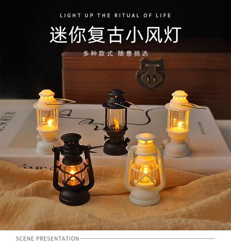 LED Mini Retro Small Wind Lamp Simulation Electronic Candle Light ...