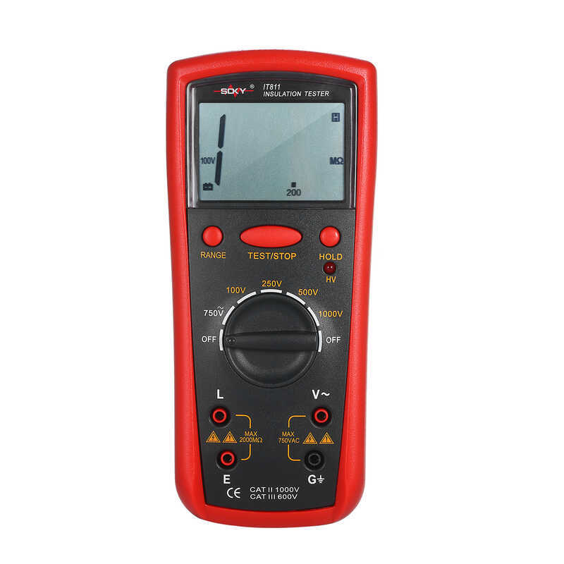 [Bo Yin] Resistance Meter Digital Megger Ohmmeter Handheld Tester 1Mω ...