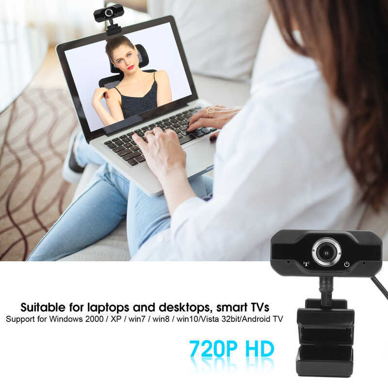 HD HXSJ PC Webcam 720P Web Camera CMOS Sensor Builtin Microphone Cam ...