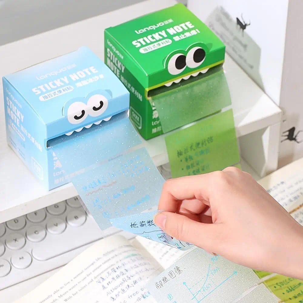 Pearl Gradient Transparent Box With 105 Easy Pull Out Sticky Notes Cute ...