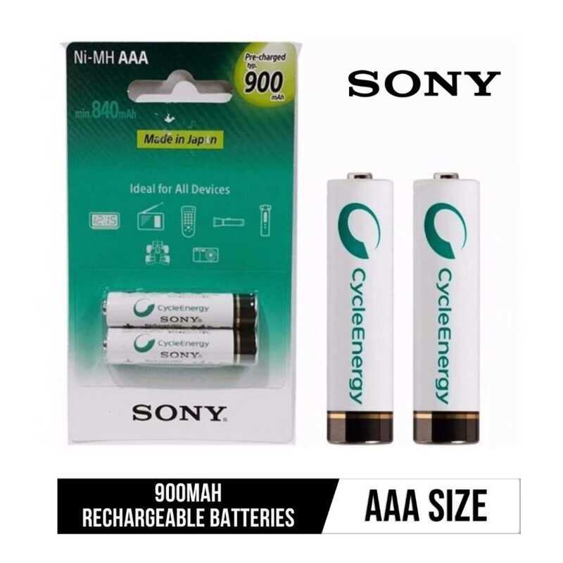 Sony Nh-Aaa-B2gn 900Mah Cycle Energy Rechargeable Battery AAA Pack Of 2 ...