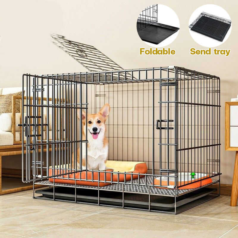 Dog Cage Collapsible With Poop Tray For Dog Cage Cat Rabbit Puppy ...