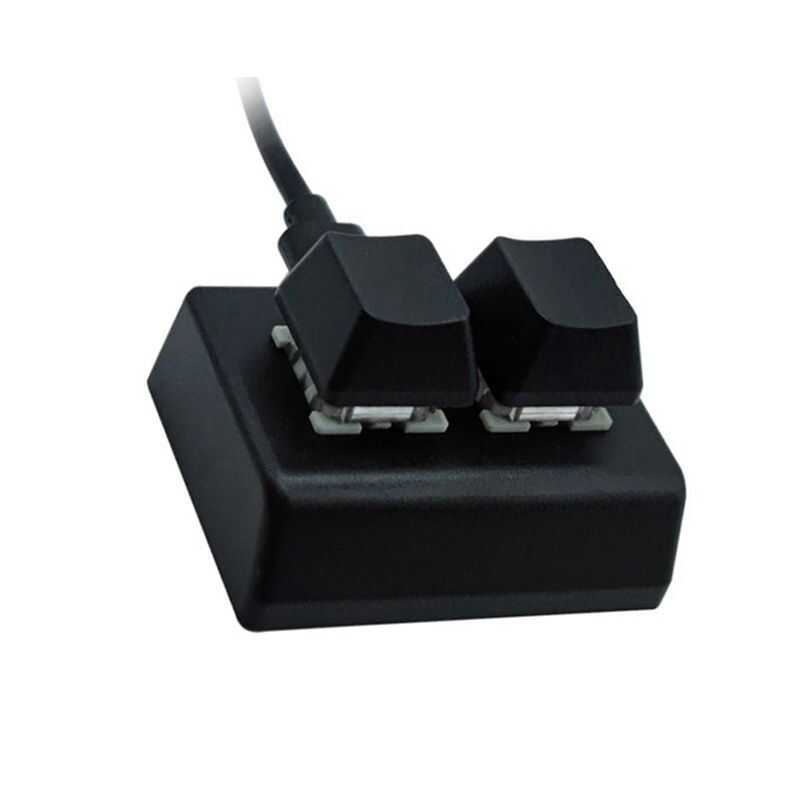 2 Keys Macro Programming Keyboard RGB Mini Gaming Drawing Red Switch ...