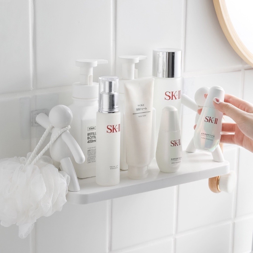 Wall Hanging Bathroom Human Hook Rack Floating Wall Ledge Plastic ...