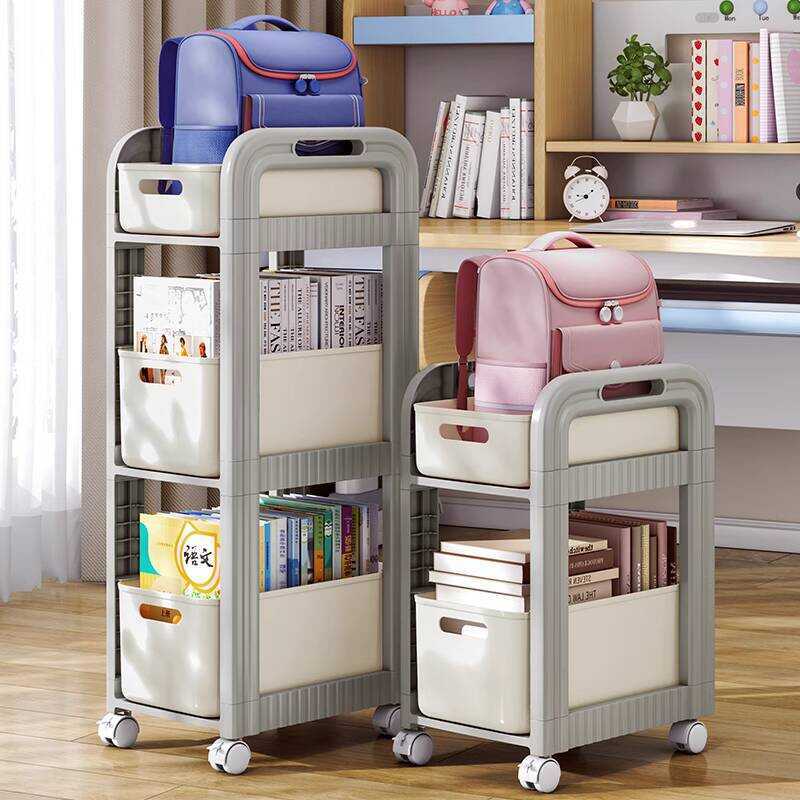 Movable Trolley Bag Rack Student Book Storage Artifact with Wheels ...