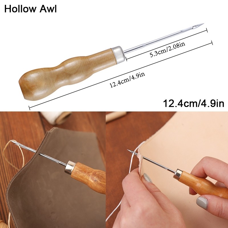 New 17 Pcs Leather Sewing Tools Set With Needles Thread Awls Scissors ...