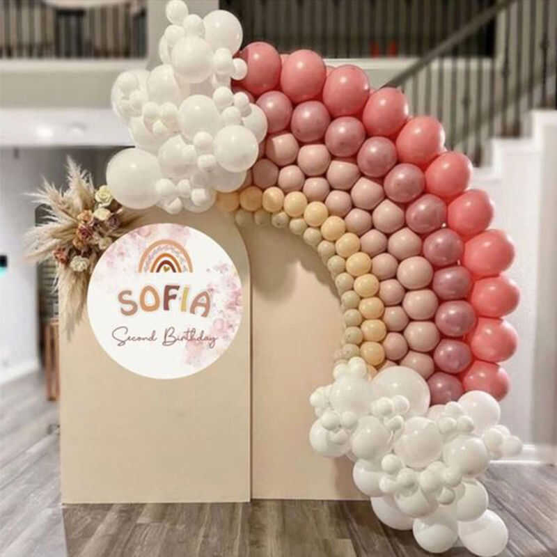 Rainbow Balloon Garland Arch Kit Dusty Pink Brown White Latex Balloons ...