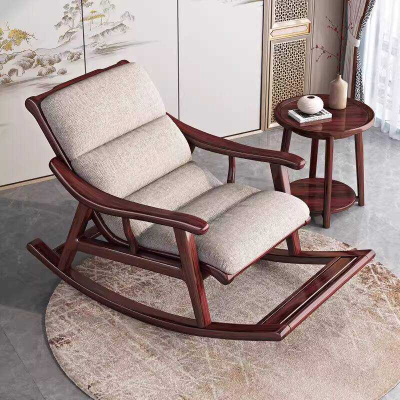 New Chinese Style Red Recliner Nap Middle-aged and Elderly, Balcony ...