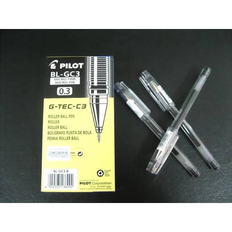 12pcs Pilot G-Tec C3 / C4 0.3 / 0.4 Gtec Ultra Fine Roller Ballpen ...