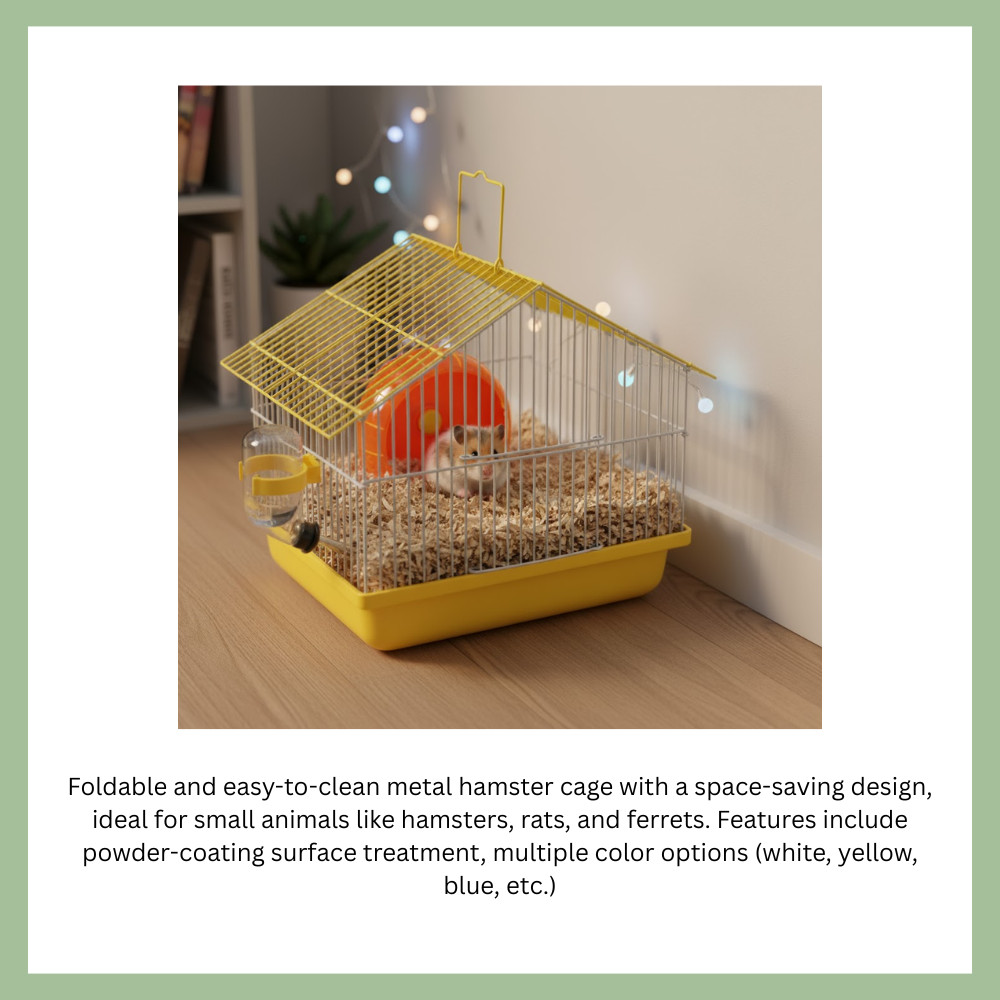 Colorful Collapsible Small Hamster Cage New Triangle Roof With Feeding ...