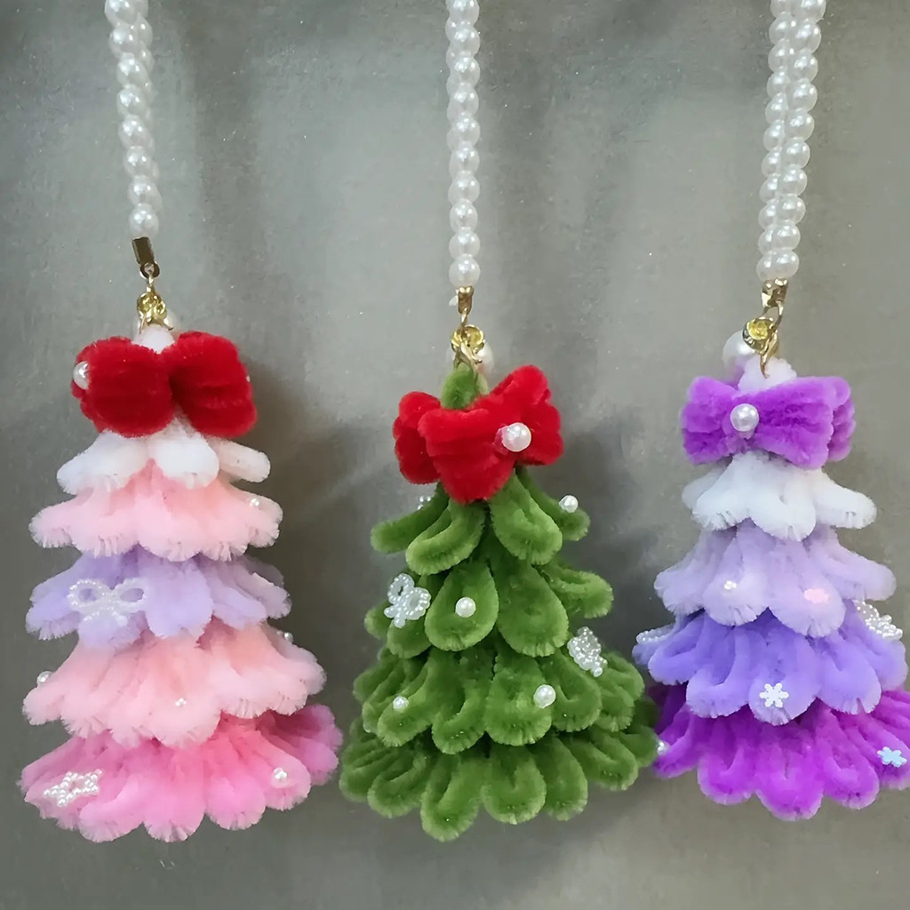 DIY Colorful Christmas Tree Fuzzy Wire Set Handmade Material Tools Set ...