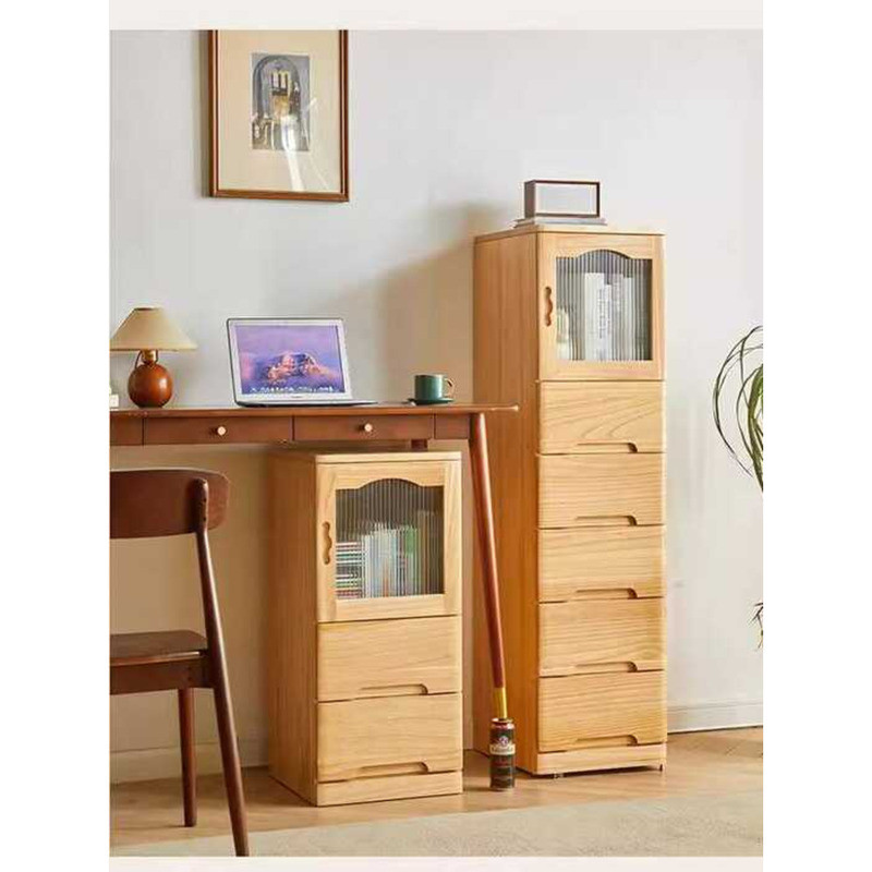 Solid Wood Living Room Gap Drawer Storage 25cm 50cm Deep Narrow Five ...